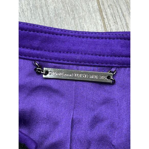 Diane von Furstenberg Women's Purple Blazer Pockets Full Zip Long Sleeve Size M? - Picture 4 of 8